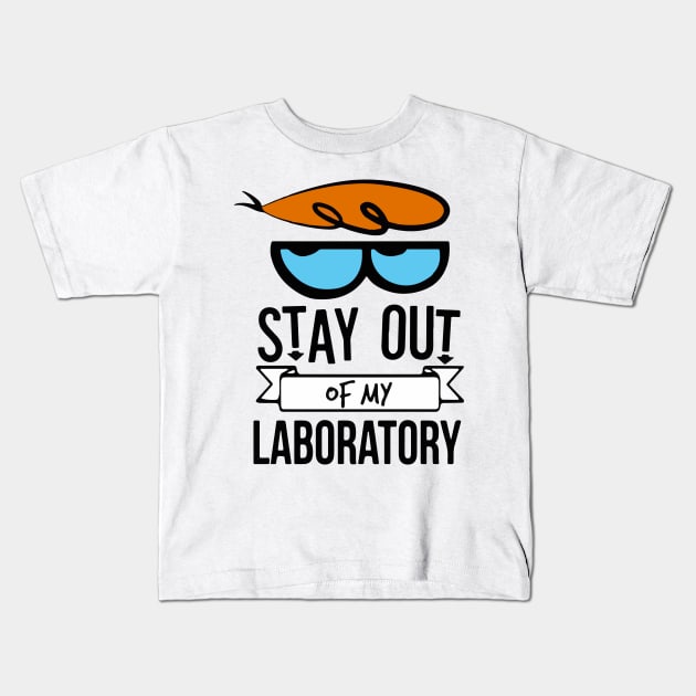 Stay out of my lab cartoon Kids T-Shirt by labstud